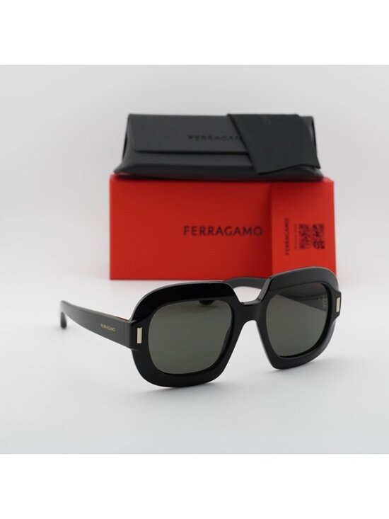 Salvatore Ferragamo SF2068SE 001 Sunglasses Black Butterfly Frame, Grey Lenses main image 5